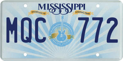 MS license plate MQC772