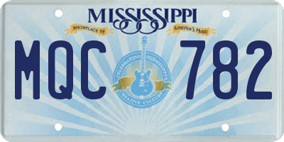 MS license plate MQC782