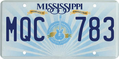MS license plate MQC783
