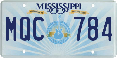 MS license plate MQC784