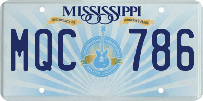 MS license plate MQC786