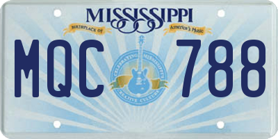 MS license plate MQC788
