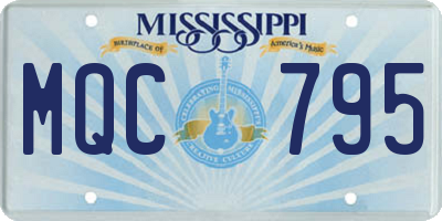 MS license plate MQC795