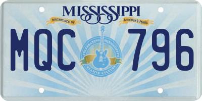 MS license plate MQC796