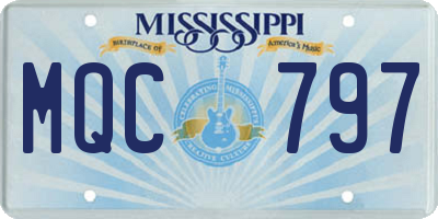 MS license plate MQC797