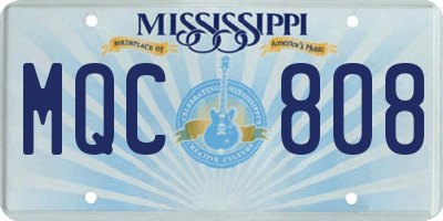 MS license plate MQC808