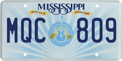 MS license plate MQC809