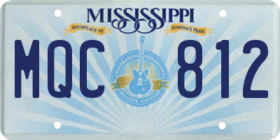 MS license plate MQC812