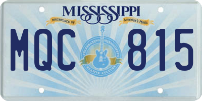 MS license plate MQC815