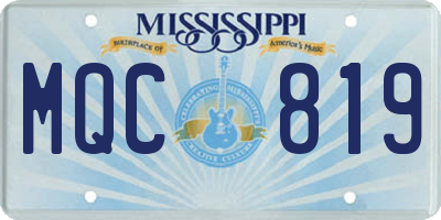 MS license plate MQC819