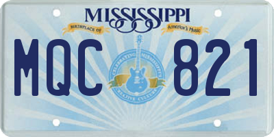 MS license plate MQC821