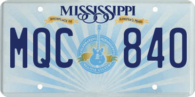 MS license plate MQC840