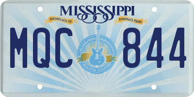 MS license plate MQC844