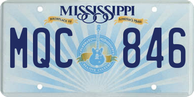 MS license plate MQC846
