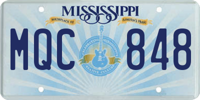 MS license plate MQC848