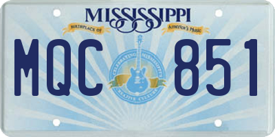 MS license plate MQC851