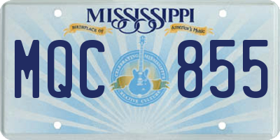MS license plate MQC855