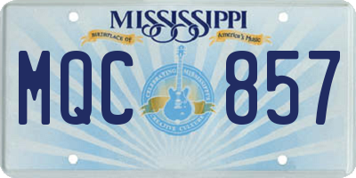 MS license plate MQC857