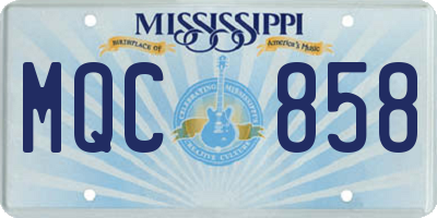 MS license plate MQC858