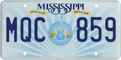 MS license plate MQC859
