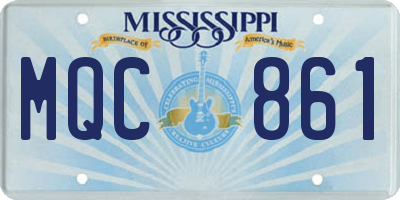 MS license plate MQC861