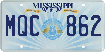 MS license plate MQC862