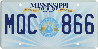MS license plate MQC866
