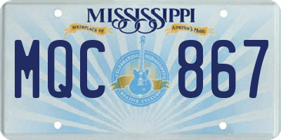 MS license plate MQC867