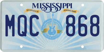 MS license plate MQC868