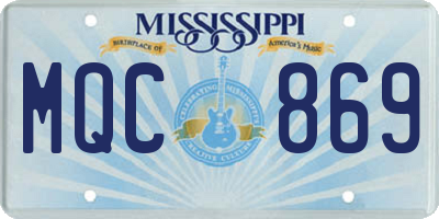 MS license plate MQC869