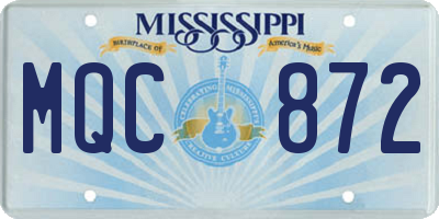 MS license plate MQC872