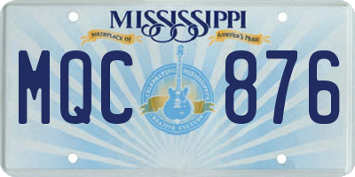 MS license plate MQC876