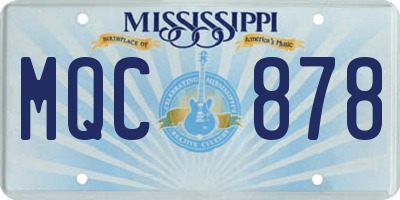MS license plate MQC878