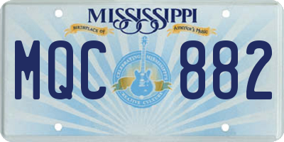 MS license plate MQC882