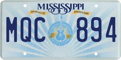 MS license plate MQC894