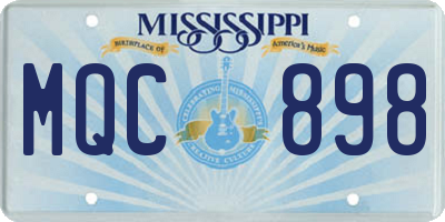 MS license plate MQC898