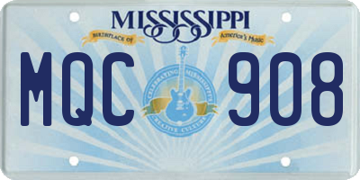 MS license plate MQC908