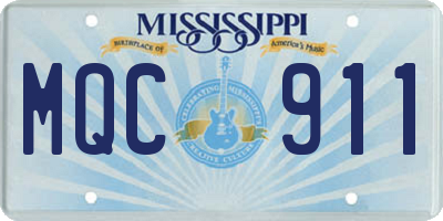 MS license plate MQC911