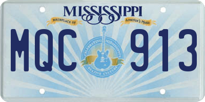 MS license plate MQC913