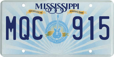 MS license plate MQC915