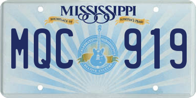 MS license plate MQC919