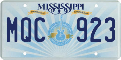 MS license plate MQC923