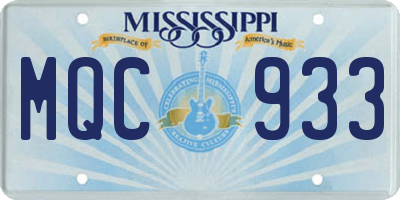 MS license plate MQC933