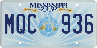 MS license plate MQC936