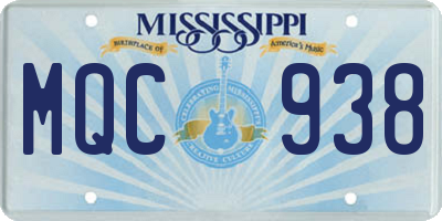 MS license plate MQC938