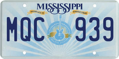 MS license plate MQC939