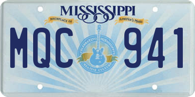 MS license plate MQC941