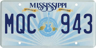 MS license plate MQC943