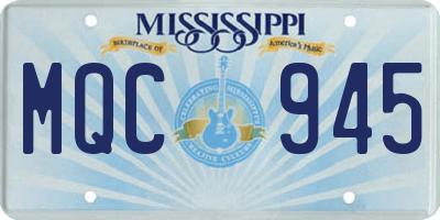MS license plate MQC945