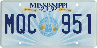 MS license plate MQC951